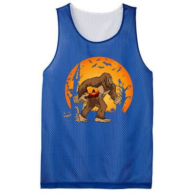 Bigfoot Sasquatch Pumpkin Funny Halloween Costume Outfit Mesh Reversible Basketball Jersey Tank