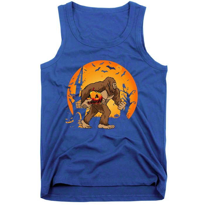 Bigfoot Sasquatch Pumpkin Funny Halloween Costume Outfit Tank Top