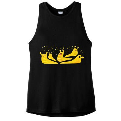 Banana Slug Party– Banana Slug Humor Banana Slug Squad Ladies PosiCharge Tri-Blend Wicking Tank