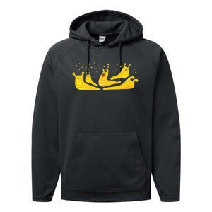 Banana Slug Party– Banana Slug Humor Banana Slug Squad Performance Fleece Hoodie