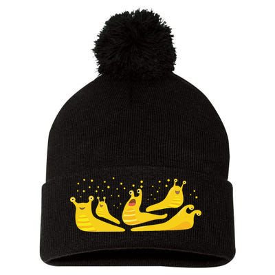 Banana Slug Party– Banana Slug Humor Banana Slug Squad Pom Pom 12in Knit Beanie