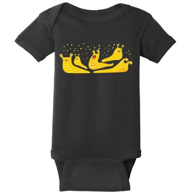 Banana Slug Party– Banana Slug Humor Banana Slug Squad Baby Bodysuit