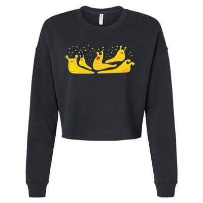 Banana Slug Party– Banana Slug Humor Banana Slug Squad Cropped Pullover Crew