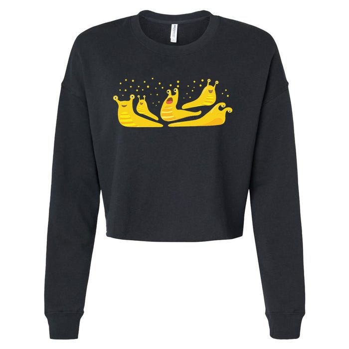 Banana Slug Party– Banana Slug Humor Banana Slug Squad Cropped Pullover Crew