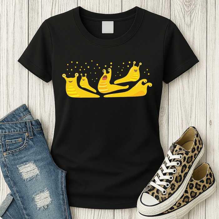 Banana Slug Party– Banana Slug Humor Banana Slug Squad Womens T-Shirt