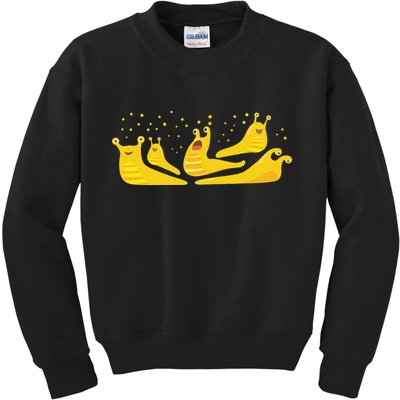 Banana Slug Party– Banana Slug Humor Banana Slug Squad Kids Sweatshirt