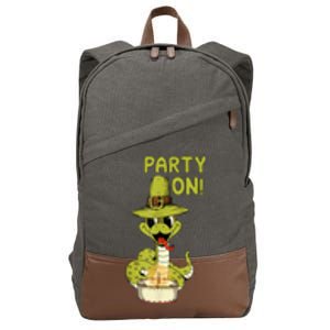 Birthday Snake Quote Cotton Canvas Backpack