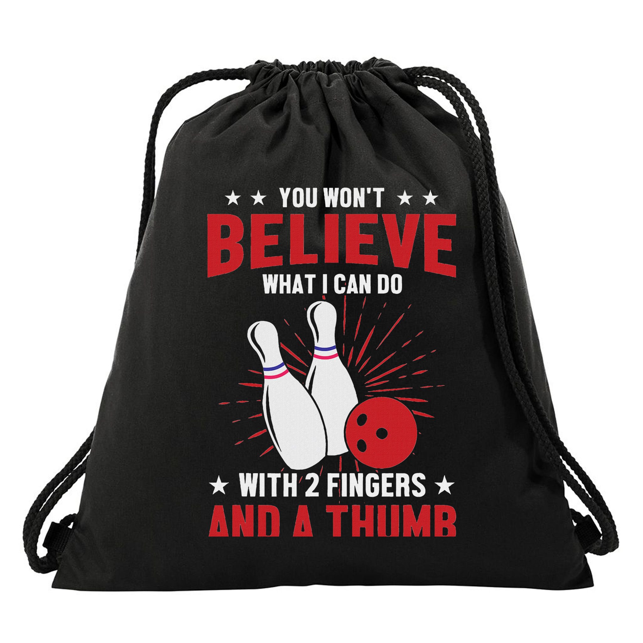 Bowler Sport Quotes Funny Bowling Lover Drawstring Bag