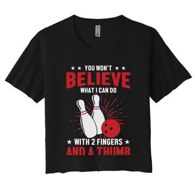 Bowler Sport Quotes Funny Bowling Lover Crop Top