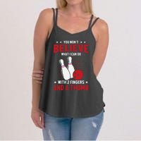 Bowler Sport Quotes Funny Bowling Lover Women's Strappy Tank