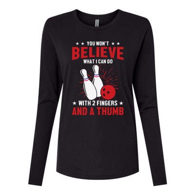 Bowler Sport Quotes Funny Bowling Lover Womens Cotton Relaxed Long Sleeve T-Shirt