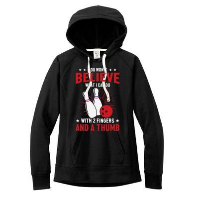 Bowler Sport Quotes Funny Bowling Lover Women's Fleece Hoodie