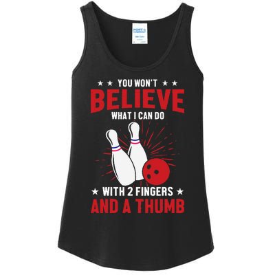 Bowler Sport Quotes Funny Bowling Lover Ladies Essential Tank