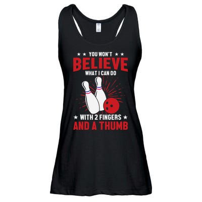 Bowler Sport Quotes Funny Bowling Lover Ladies Essential Flowy Tank