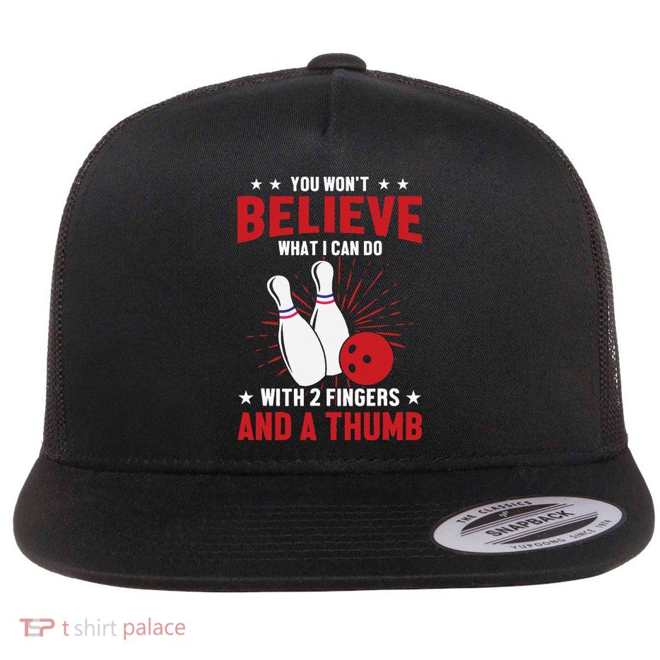 Bowler Sport Quotes Funny Bowling Lover Flatbill Hat