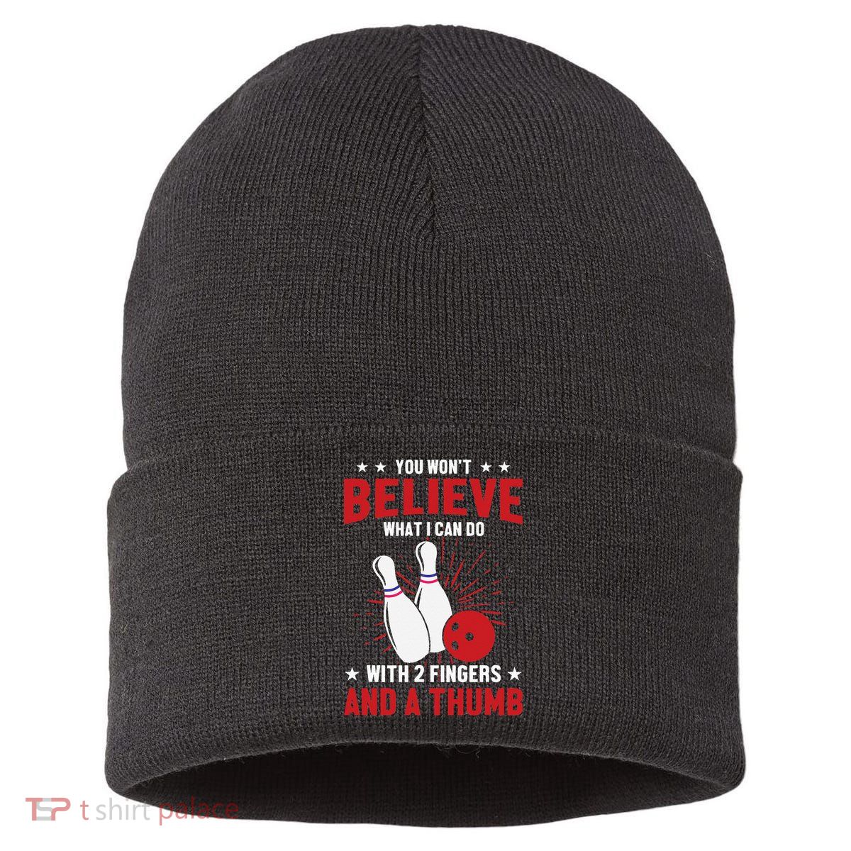 Bowler Sport Quotes Funny Bowling Lover Sustainable Knit Beanie