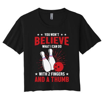 Bowler Sport Quotes Funny Bowling Lover Crop Top