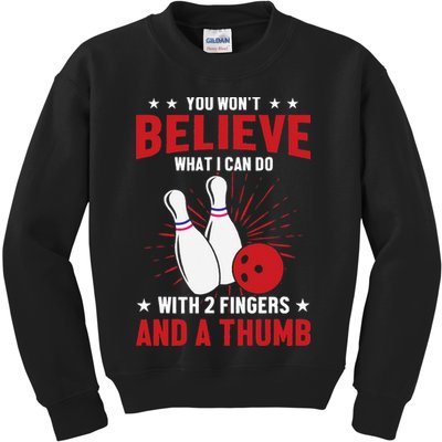 Bowler Sport Quotes Funny Bowling Lover Kids Sweatshirt