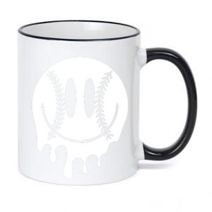 Baseball Smiley Retro 11oz Black Color Changing Mug