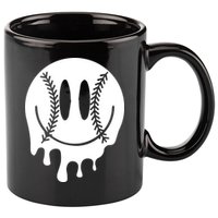 Baseball Smiley Retro 11oz C Handle Ceramic Mug