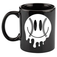 Baseball Smiley Retro 11oz C Handle Ceramic Mug