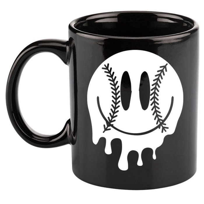 Baseball Smiley Retro 11oz C Handle Ceramic Mug