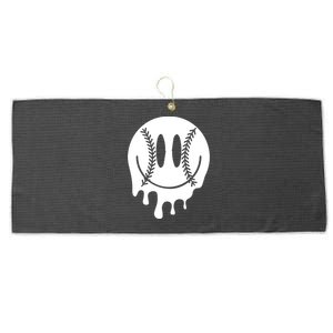 Baseball Smiley Retro Large Microfiber Waffle Golf Towel