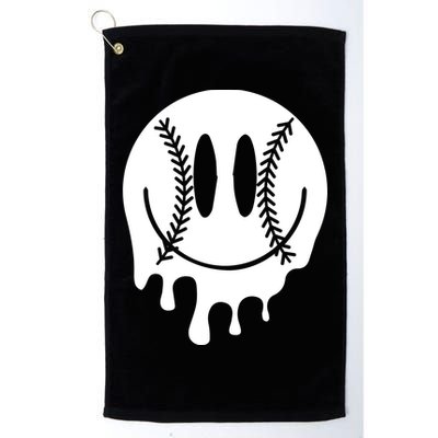 Baseball Smiley Retro Golf Towel