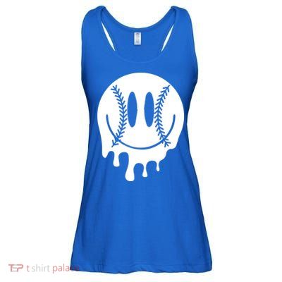 Baseball Smiley Retro Ladies Essential Flowy Tank