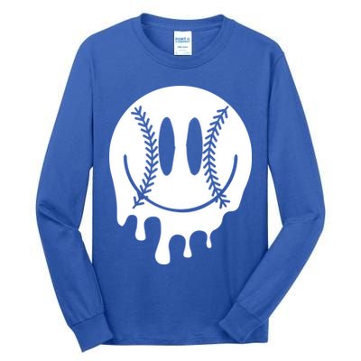 Baseball Smiley Retro Tall Long Sleeve T-Shirt
