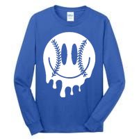 Baseball Smiley Retro Tall Long Sleeve T-Shirt