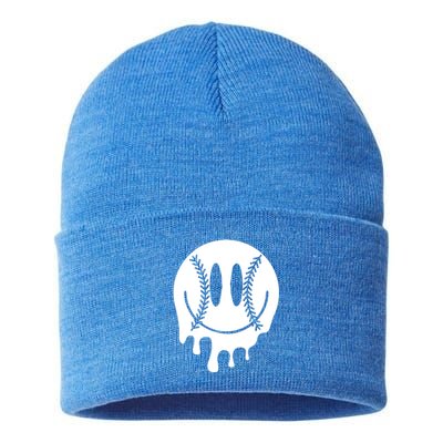 Baseball Smiley Retro Sustainable Knit Beanie