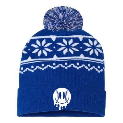 Baseball Smiley Retro USA-Made Snowflake Beanie