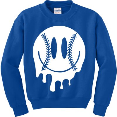 Baseball Smiley Retro Kids Sweatshirt