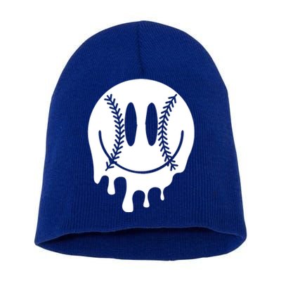 Baseball Smiley Retro Short Acrylic Beanie