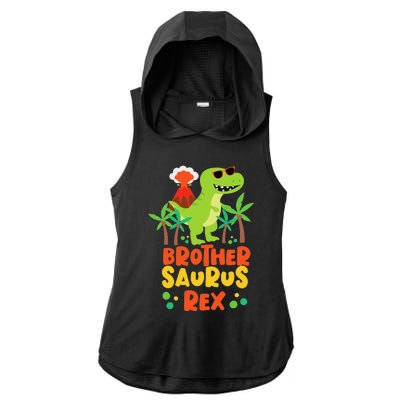 Brother Saurus Rex Dinosaur Dino Ladies PosiCharge Tri-Blend Wicking Draft Hoodie Tank