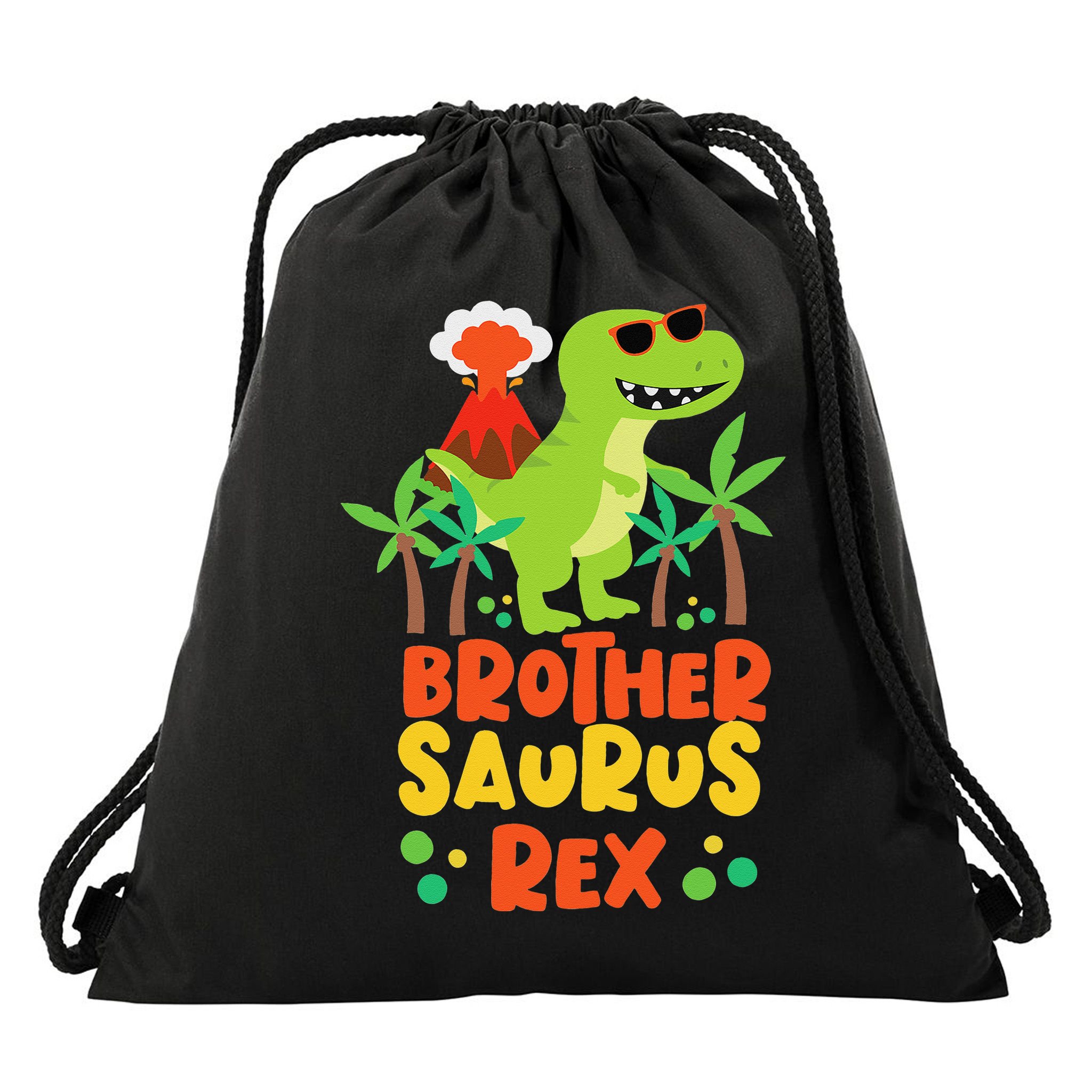 Brother Saurus Rex Dinosaur Dino Drawstring Bag