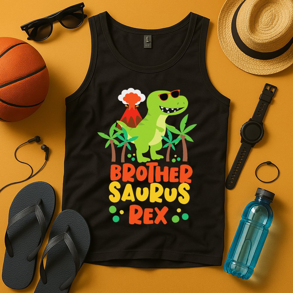Brother Saurus Rex Dinosaur Dino Tank Top