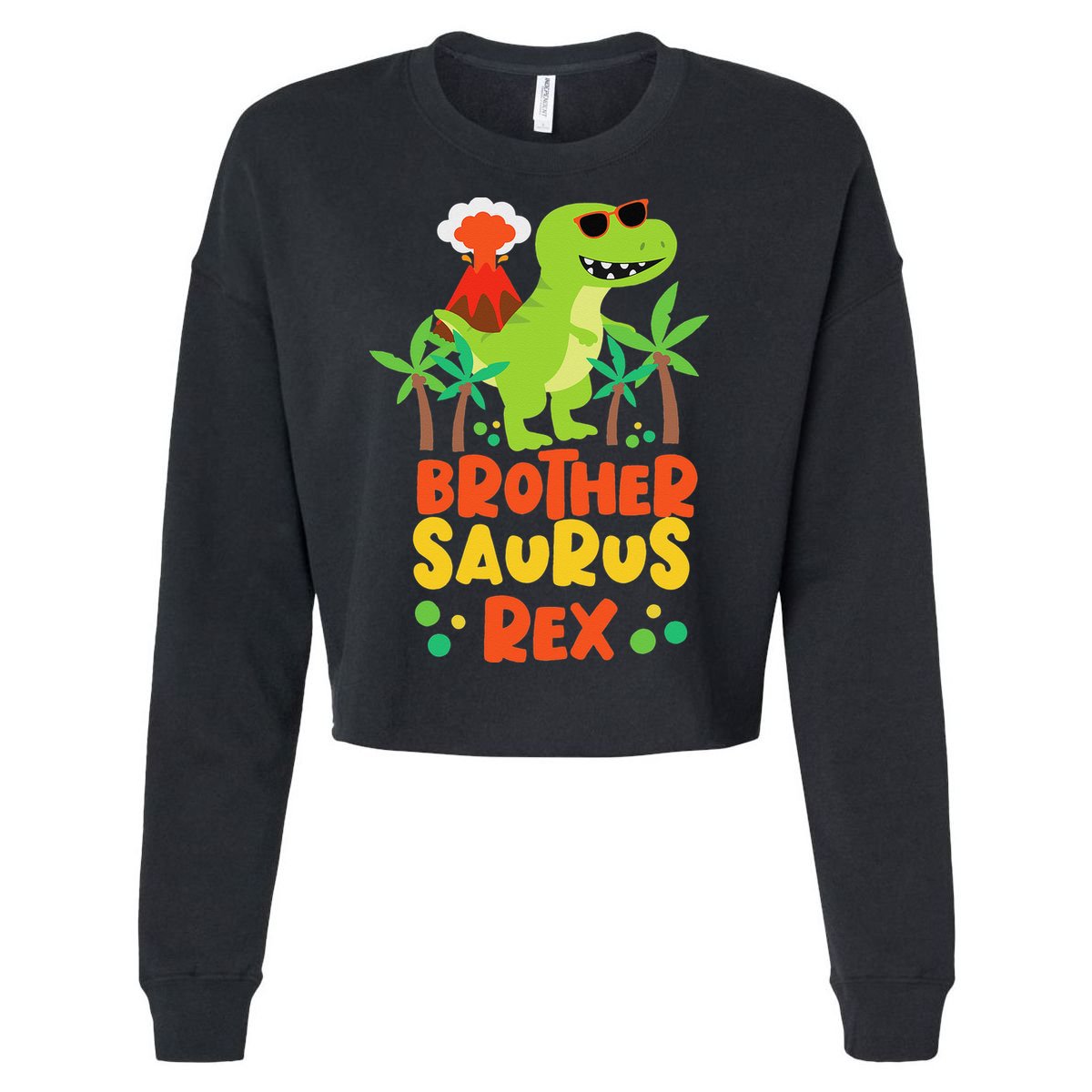 Brother Saurus Rex Dinosaur Dino Cropped Pullover Crew