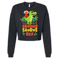 Brother Saurus Rex Dinosaur Dino Cropped Pullover Crew