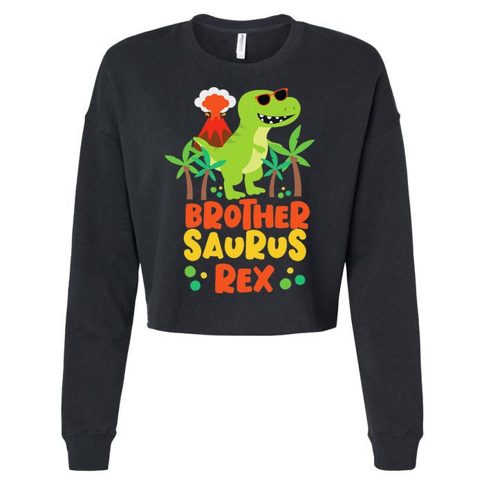 Brother Saurus Rex Dinosaur Dino Cropped Pullover Crew