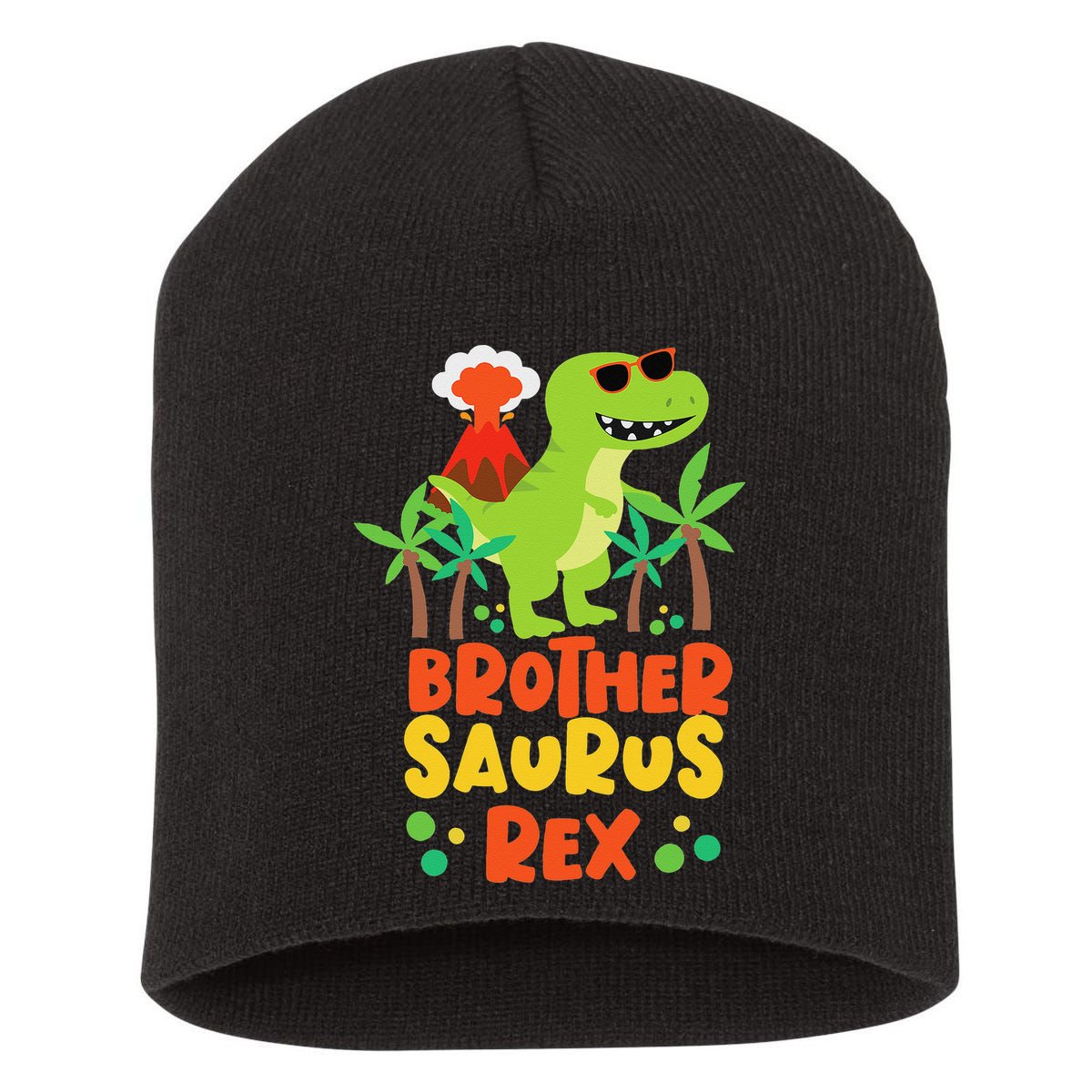 Brother Saurus Rex Dinosaur Dino Short Acrylic Beanie