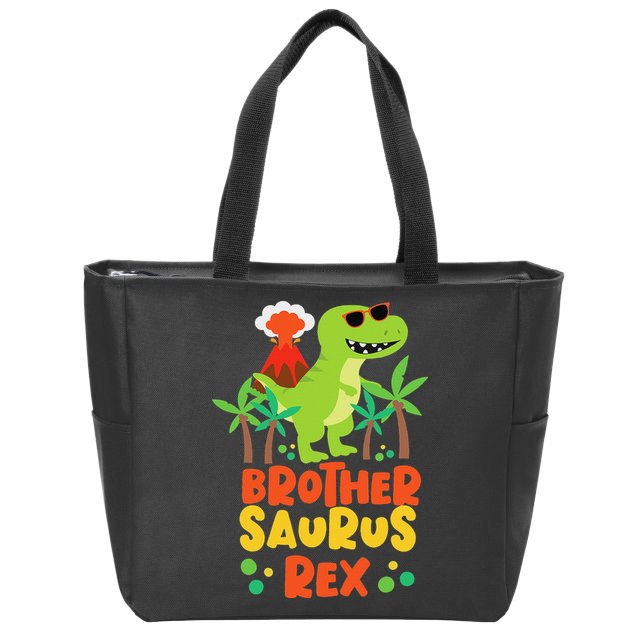 Brother Saurus Rex Dinosaur Dino Zip Tote Bag