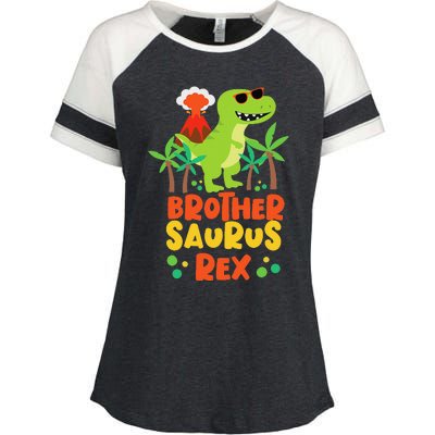 Brother Saurus Rex Dinosaur Dino Enza Ladies Jersey Colorblock Tee