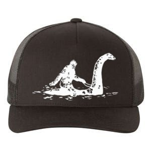 Bigfoot Sasquatch Riding Loch Ness Monster Yupoong Adult 5-Panel Trucker Hat