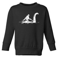 Bigfoot Sasquatch Riding Loch Ness Monster Toddler Sweatshirt