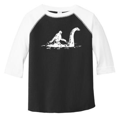 Bigfoot Sasquatch Riding Loch Ness Monster Toddler Fine Jersey T-Shirt