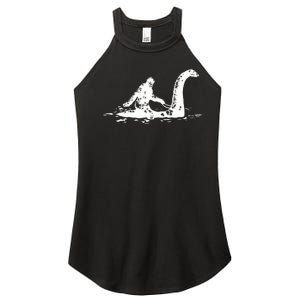 Bigfoot Sasquatch Riding Loch Ness Monster Women’s Perfect Tri Rocker Tank