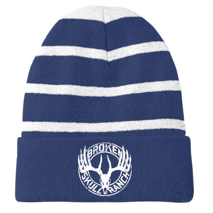 Broken Skull Ranch Striped Beanie with Solid Band