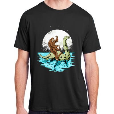 Bigfoot Sasquatch Riding The Hole Ness Monster Funny Adult ChromaSoft Performance T-Shirt